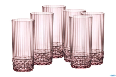 America '20S Ametista Confezione Da 6 Bicchieri Cooler Per Cocktail Cl 49 H.16,2 Diametro 7,35 12215