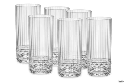 America '20S Confezione Da 6 Bicchieri Per Cocktail Cooler H.16,2 Cl.49 Diametro 7,35 122141