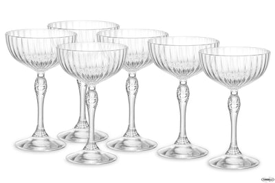 America '20S Confezione Da 6 Calici Per Cocktail Coupe H.15,7 Cl.23 Diametro 9,8 122137
