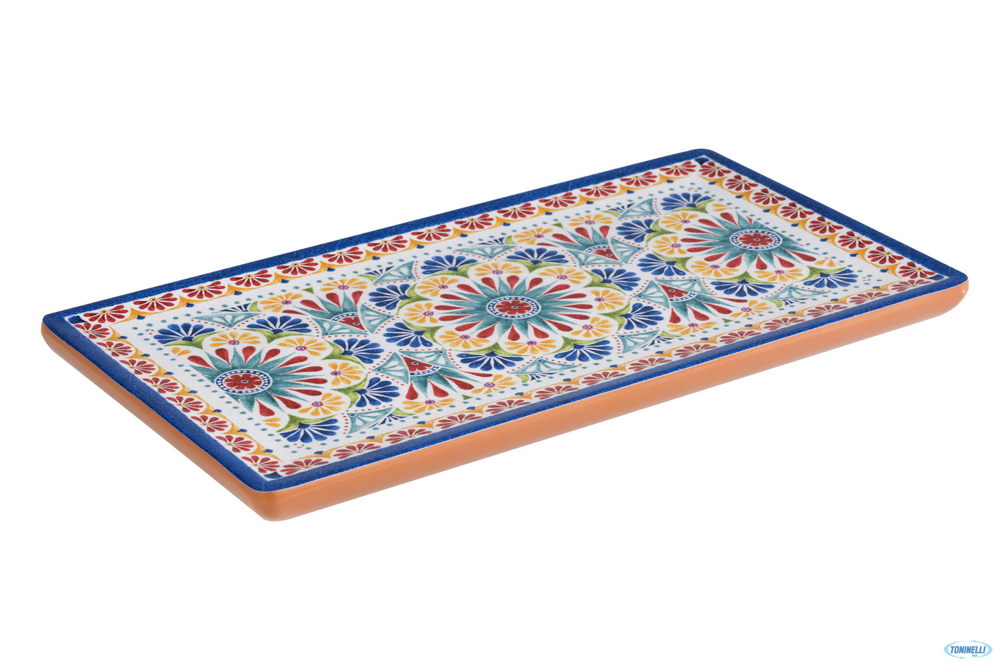 Arabesque-Vassoio Decorato In Melamina Gn 1.3 Cm 32,5X17,6 H.2 Con Piedini Antiscivolo 84682