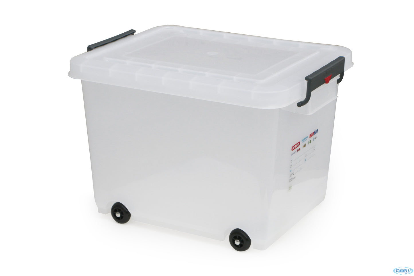 Araven-Box Trasperente Con Ruote 53X40 H.38 91183 Lt. 60