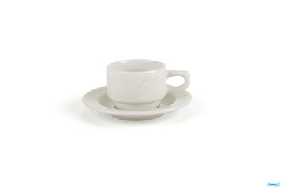Arcadia-Tazza Caffe Cilindrica Impilabile Con Piattino Cl 8