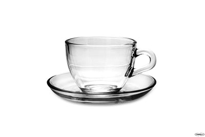 Basic Trasparente Scatola 6 Tazze Caffe Con Piatto 97984