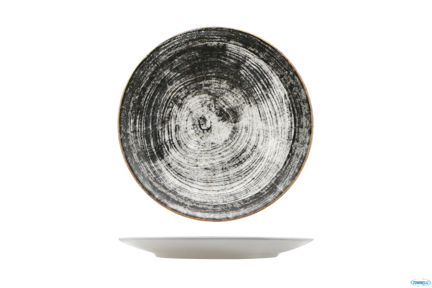 Black Round-Piatto Piano Siviglia Decorato Cm.26 22Z07001