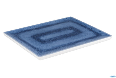 Blue Ocean-Vassoio In Melamina Interno Blu Decorato, Esterno Bianco Gn 1.2 Cm 32,5X26,5 H 2 84671