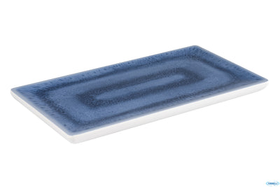 Blue Ocean-Vassoio In Melamina Interno Blu Decorato, Esterno Bianco Gn 1.3 Cm 32,5X17,6 H 2 84672
