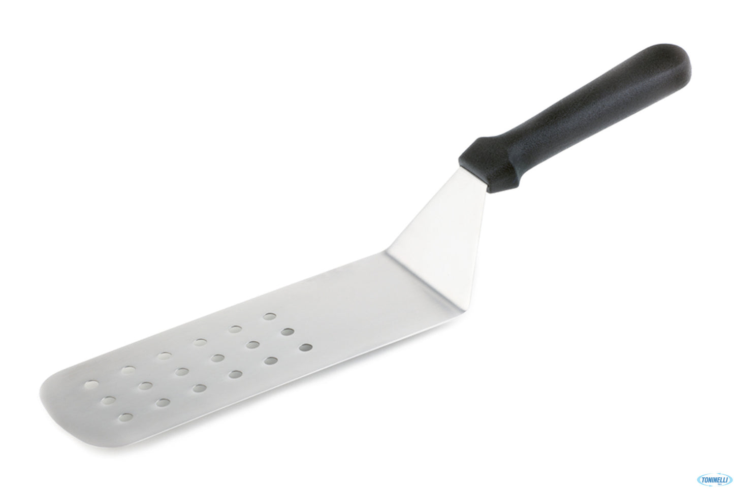 Blue-Spatola Hamburger Forata Flessibile Cm.24,5X7,5 Lunghezza Tot. Cm.37,5 Lama In Acciaio Inox, Ma