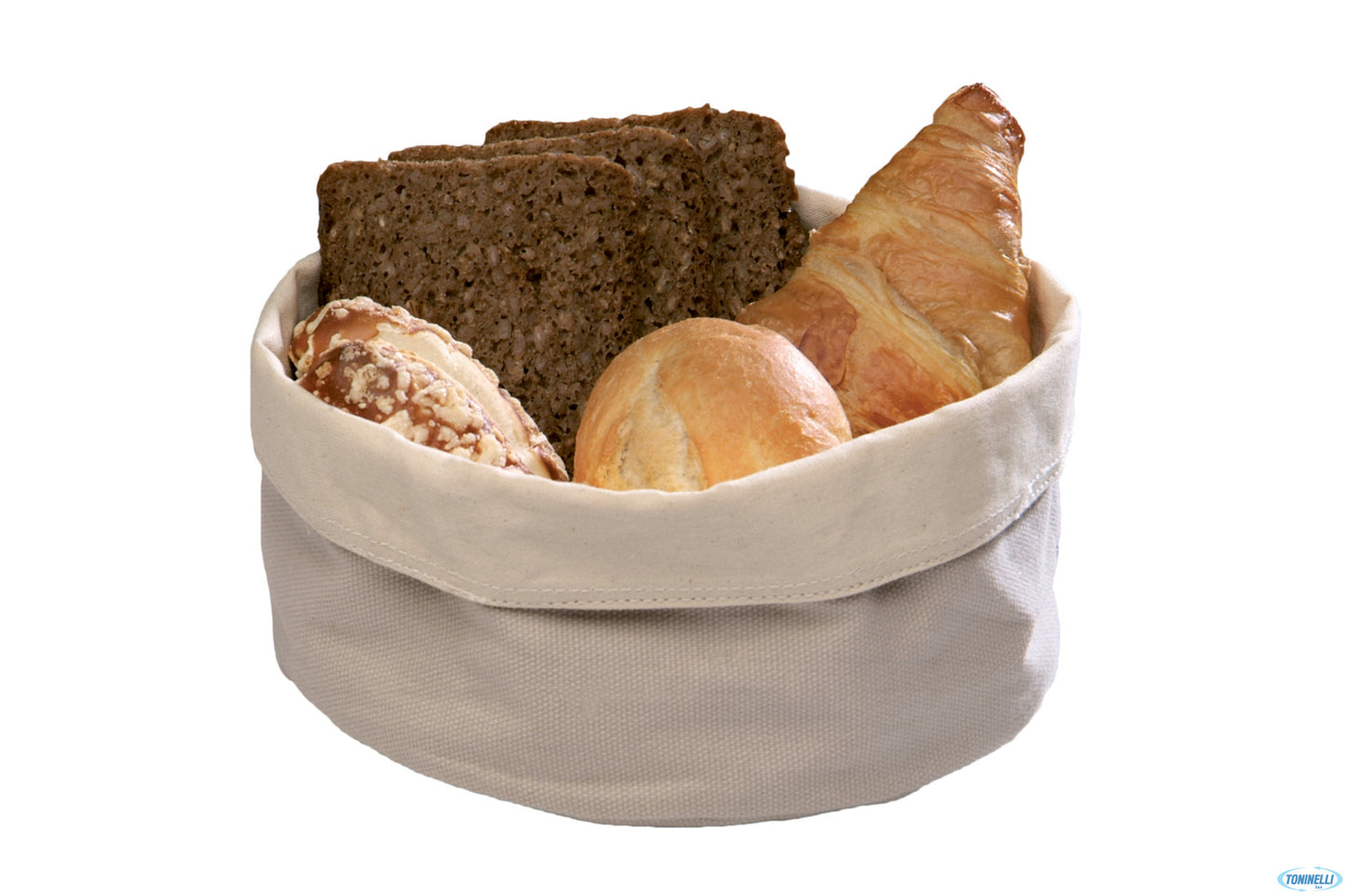 Porta Pane Cotone Tondo Interno-Esterno Beige Cm.17Xh.11 30340