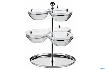 Buffet-Carosello Girevole Inox Con 6 Ciotole Cm.56Xh.70 50951554