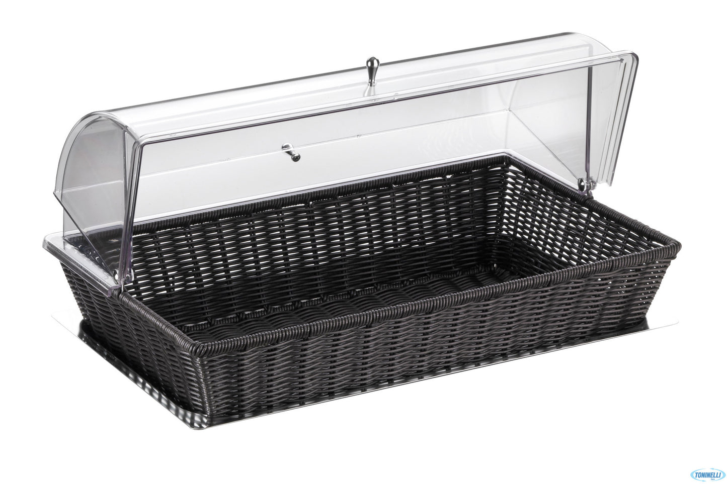 Buffet-Cesta Pane Rettangolare Con Cupola Tinta Wenge Cm.52,5X32Xh.29,5 F1806900