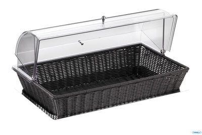 Buffet-Cesta Pane Rettangolare Con Cupola Tinta Wenge Cm.52,5X32Xh.29,5 F1806900