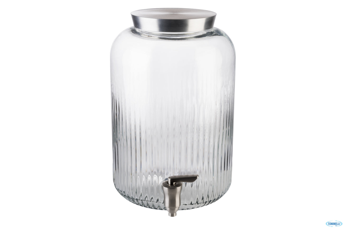 Buffet-Distributore Per Bevande Cm20Xh.30,5 In Vetro 7 Litri, Con Coperchio E Rubinetto In Acciaio I