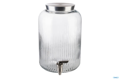 Buffet-Distributore Per Bevande Cm20Xh.30,5 In Vetro 7 Litri, Con Coperchio E Rubinetto In Acciaio I