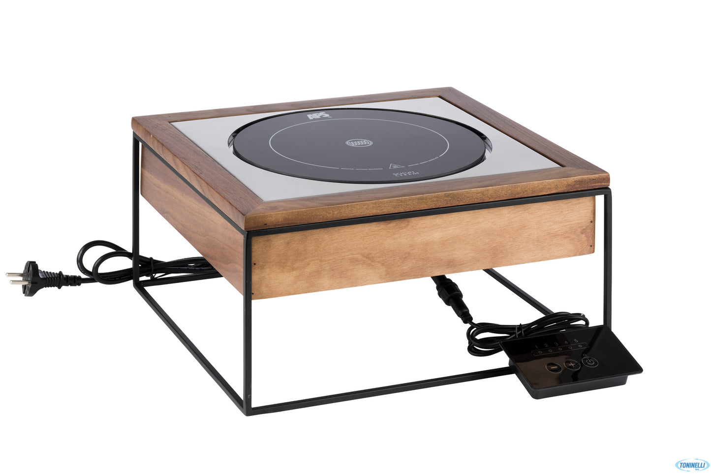 Buffet-Stazione A Induzione Cm.35,4X32,5 H.19. Set: 1 Piastra Induzione Cm.24 900W, 1 Supporto Metal