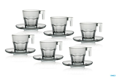 Casablanca-Cf.6 Tz.Caffe Cl.7,5 Con Piatto Trasparente 95753 Mi