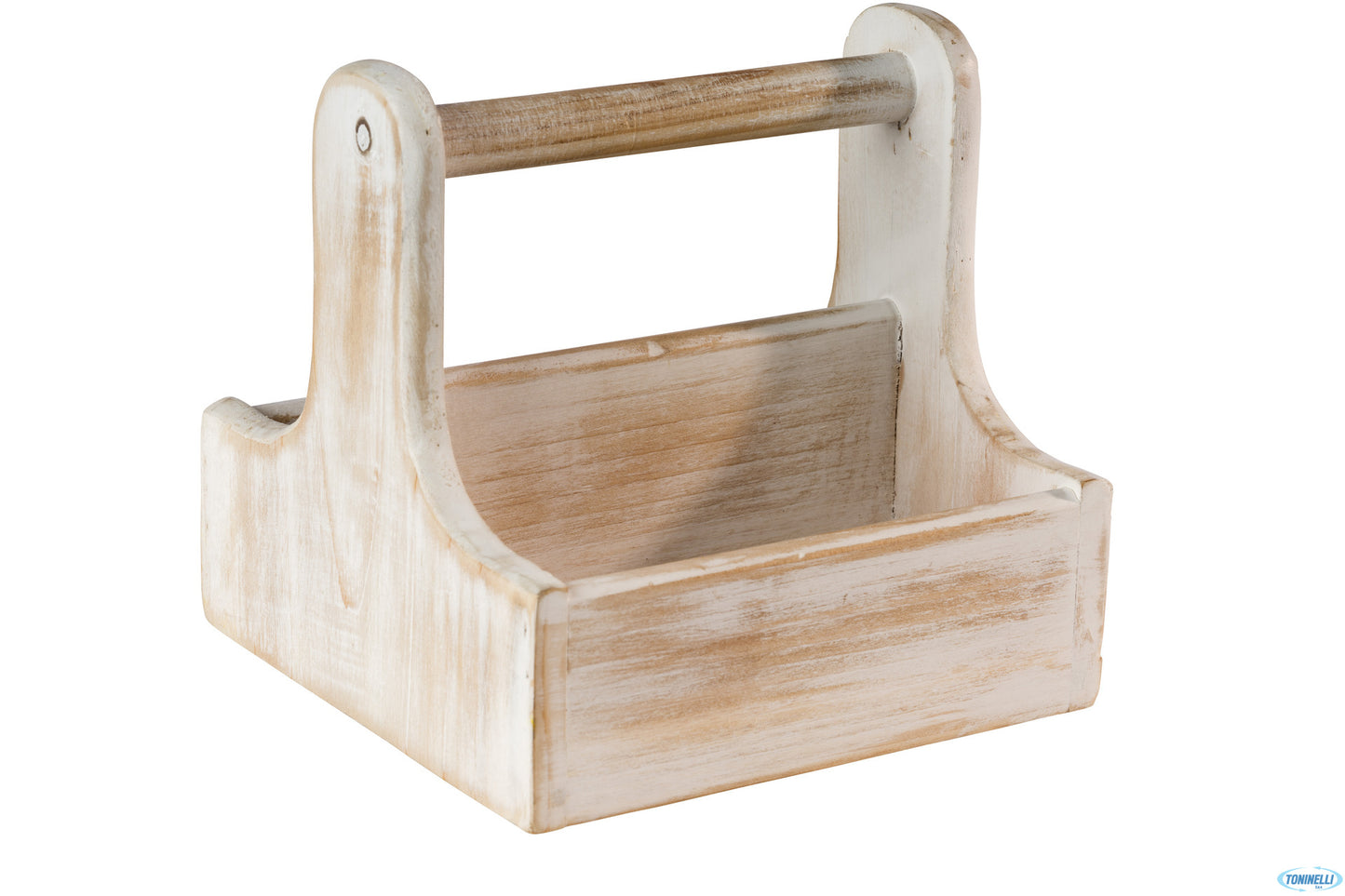 Vintage-Portasalse Legno Quadro Cm.15,5Xh.15 40404