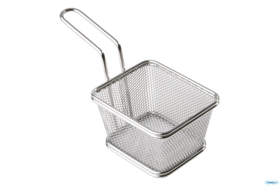Snackholder-Mini Cestino Fritti Rettangolare Cm.10X8,5Xh.6,5 Inox 40620