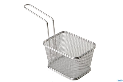 Snackholder-Mini Cestino Fritti Rettangolare Alto Cm.13X10,5Xh.9 Inox 40621