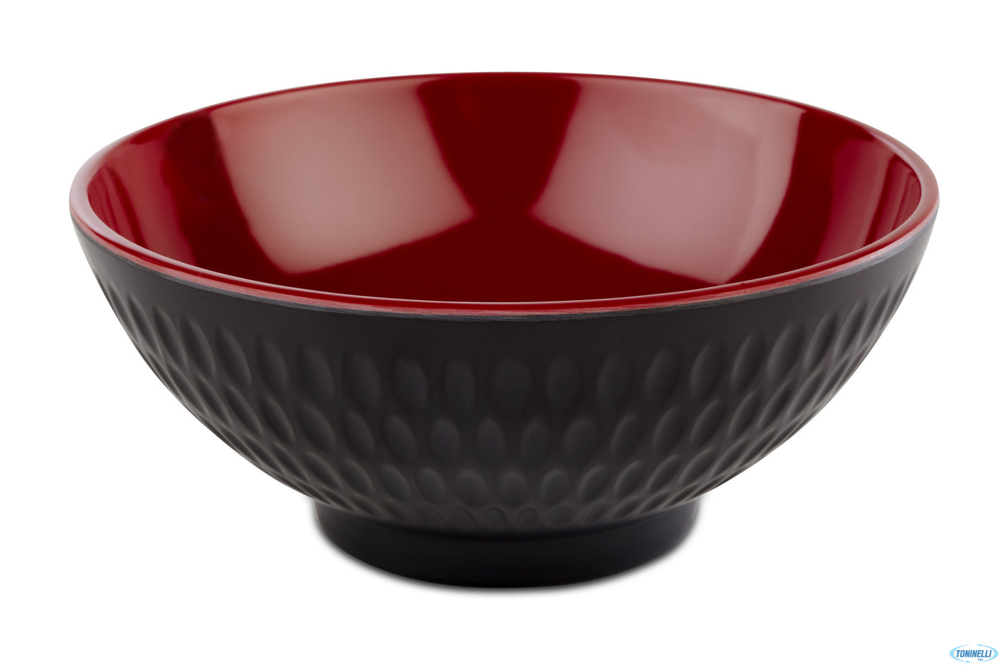 Asia Plus-Coppetta Melamina Interno Rosso Lucido Esterno Nero Lucido Cm.13 H.5,5 15418