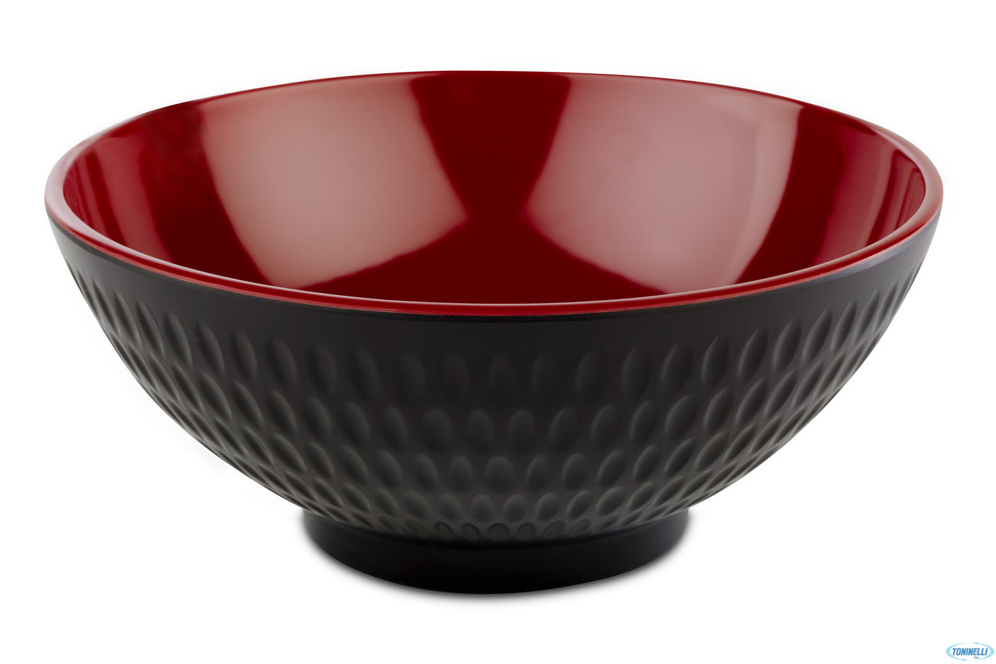 Asia Plus-Coppetta Melamina Interno Rosso Lucido Esterno Nero Lucido Cm.16 H.7 15419