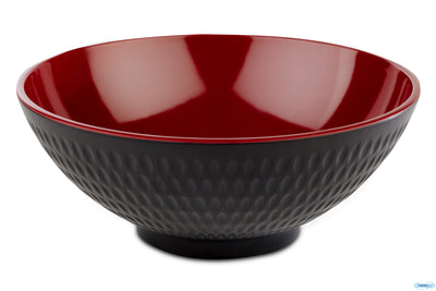 Asia Plus-Coppa Melamina Interno Rosso Lucido Esterno Nero Lucido Cm.20 H.8 15420