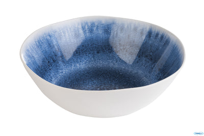 Blue Ocean-Coppetta In Melamina Esterno Bianco Interno Blu Cm.30,5 H.9 84678