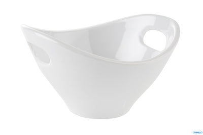 Mini-Coppetta Finger Melamina Bianco Con Manici Cm.13X12Xh.7,5 84449