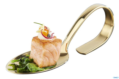 Classic-Cucchiaio Fingerfood Cm12 Acciaio Inossidabile Aspetto Oro 00691