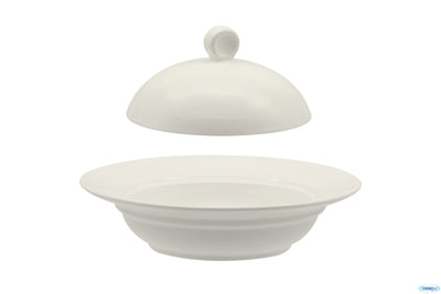 Cocotte Bianca Tonda Con Coperchio Cm.17,1Xh.8,7 Ba1399