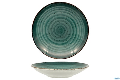 Cromya Petrol-Piatto Fondo Coupe In Porcellana Cm.30