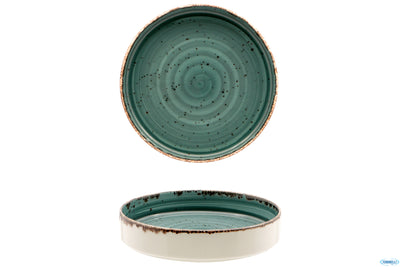 Cromya Petrol-Piatto Nordico Alto In Porcellana Cm.20 H.4,0