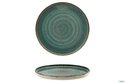 Cromya Petrol-Piatto Nordico In Porcellana Cm.20 H.1,5