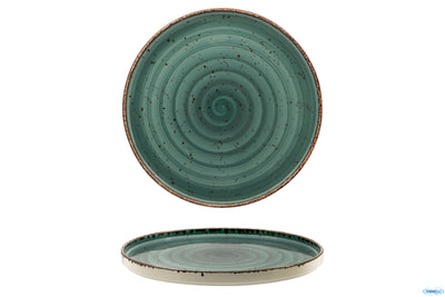 Cromya Petrol-Piatto Nordico In Porcellana Cm.28,5 H.1,5