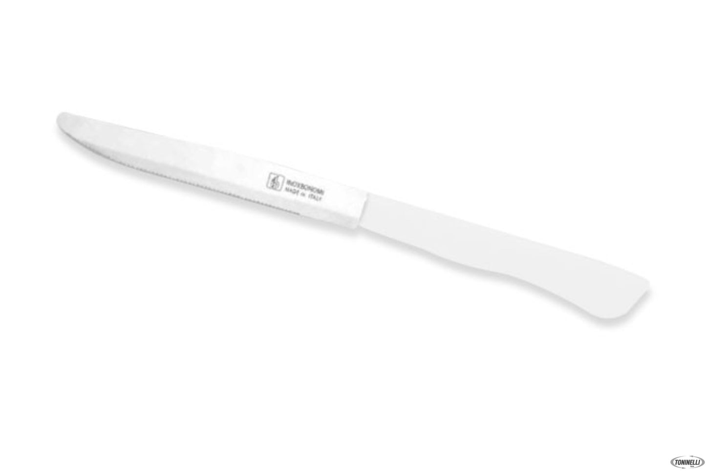 De Luxe-Confezione 6 Coltelli Bistecca-Pizza Lama Cm 12 Bianco