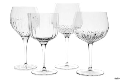 Gin - Set 4 Calici Gin Bach Gin 60Cl- Diamante 65Cl- Roma Gin 80Cl -Mixology Gin Tonic 80Cl