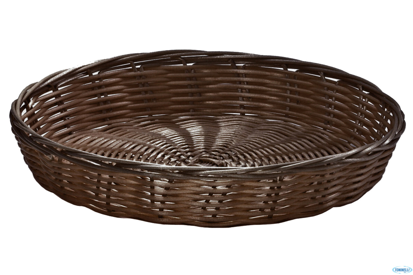 Horecaprofessional - Cestino Pane Tondo Cm.21,5 H 5,5 Marrone Hpb-6Cbr