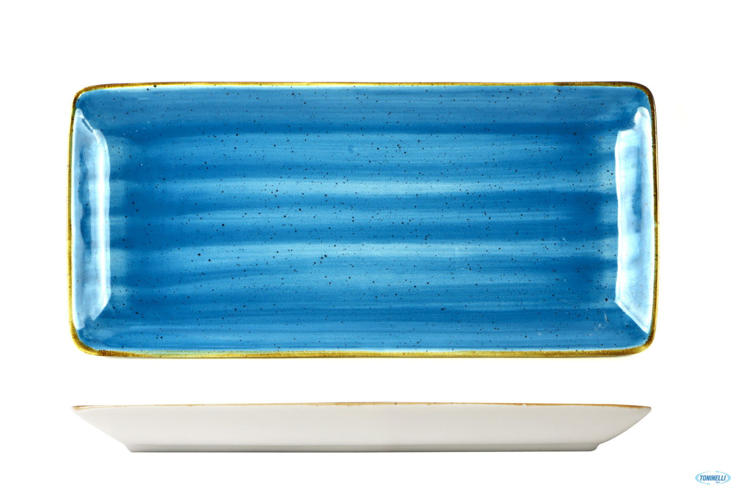 Vassoio Rettangolare Java Aqua Blu Cm.25x10 - Confezione da 6 Pz.