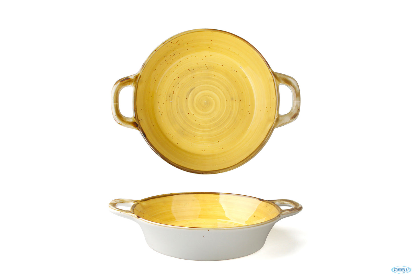 Just-Tegamino 2 Manici Cm.15 Giallo In Porcellana 6931D-C399-8