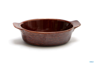 Justcolor-Mini Casseruola Ovale In Porcellana Marrone Cm.13 H.3,5 6677M