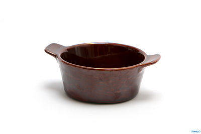 Justcolor-Mini Casseruola Tonda In Porcellana Marrone Cm.13 H.4,9 6679M