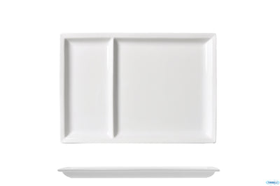 Justwhite-Piatto 2 Scomparti Rettangolare Cm.31X22 Hhp12038