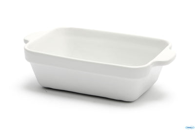 Justwhite-Pirofila Rettangolare In Porcellana Bianca Cm.17,8X11X5 5235