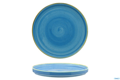 Piatto Piano Impilabile Kaden Aqua Blu Ø Cm.26 H.2,7 - Confezione da 6 Pz.