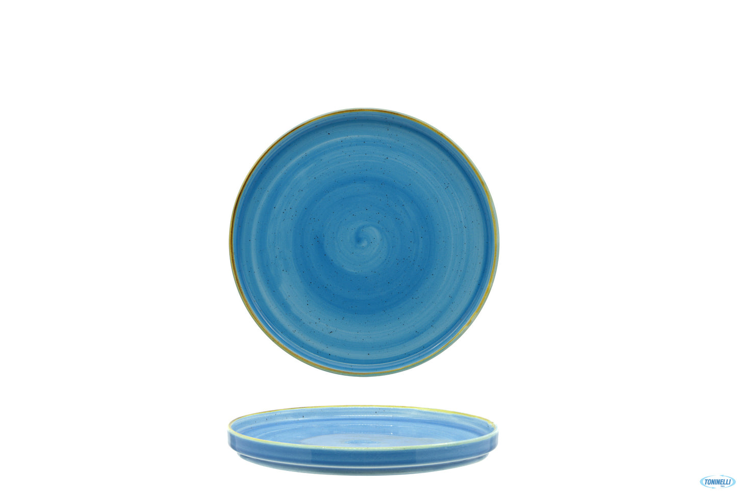 Piatto Piano Impilabile Kaden Aqua Blu Ø Cm.20 H.2,5 - Confezione da 6 Pz.