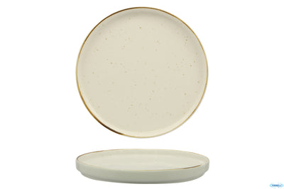 Piatto Piano Impilabile Kaden Barley Cream Ø Cm.26 H.2,7 - Confezione da 6 Pz.