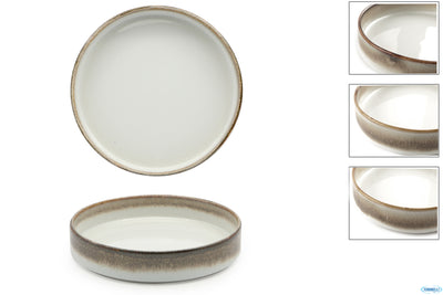 Piatto Fondo Impilabile Kaden Radiance Brown Ø Cm.20 H.4,2 - Confezione da 6 Pz.