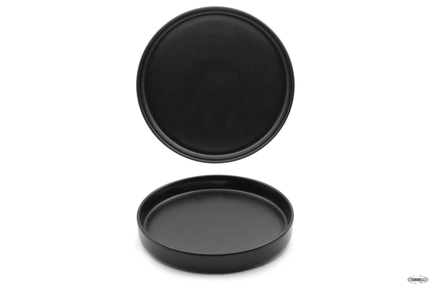 Piatto Piano Impilabile Kaden Tabacco Bordo Alto Ø Cm.28 H.4,5 - Confezione da 6 Pz.