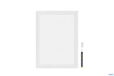 Lavagna Da Parete Di Colore Bianco Cm 30X40 Con 2 Pennarelli A Gesso Liquido Inclusi (1 Colore Nero