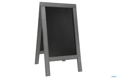 Lavagna Da Terra Nature-Rustica, Cornice Grigia, Area Lavagna Cm 59X94 Misure Complessive Cm 72,2X13