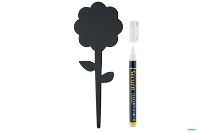 Lavagna Con Punta-Set 5 Etichette A Forma Di Fiore Con Pennarello 18X7X0,1 Nero Tag-Flower5